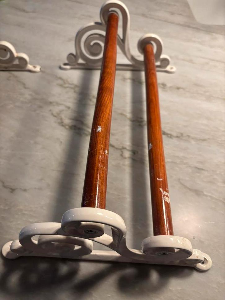 Vintage Decoratieve Houten/Metalen Steunen, Huis en Inrichting, Stoffering | Gordijnen en Lamellen, Gebruikt, 150 tot 200 cm, Minder dan 50 cm
