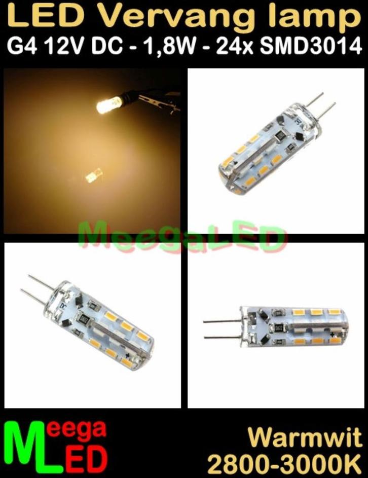 LED G4 LEDspot LEDlamp rond 24 SMD3014 - 12Vdc - 1,8 Watt, Huis en Inrichting, Lampen | Losse lampen, Nieuw, Led-lamp, Minder dan 30 watt
