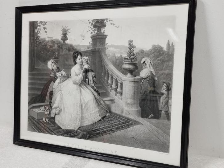 Paul-Armand Girardet - La fille adoptive, Antiek en Kunst, Kunst | Etsen en Gravures, Ophalen of Verzenden