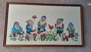 Borduurwerk Kabouters in Lijst - Kindkamer beschikbaar voor biedingen