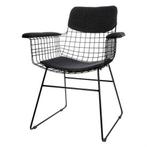 HK Living Draadstoel zwart met Grijze bekleding, Ophalen, Zwart, Zo goed als nieuw, Metaal