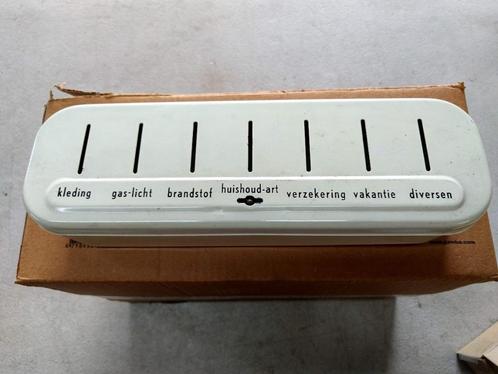 spaarpot spaarblik emaille voor Huishoudelijke uitgave, Antiek en Kunst, Antiek | Emaille, Ophalen of Verzenden