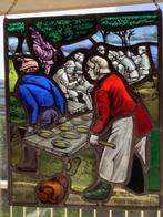 De Boerenbruiloft vintage glas-in-lood raamhanger, Antiek en Kunst, Ophalen