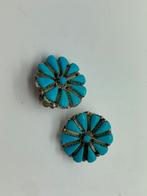 V551 Prachtige zilveren Navajo Zuni oorbellen turkoois, Sieraden, Tassen en Uiterlijk, Ophalen of Verzenden, X, Met edelsteen