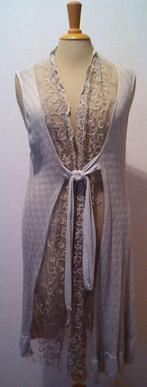 Lichtbruin romantisch Ibiza/bohemian vest met kant! L, Bruin, Verzenden, Maat 42/44 (L), Zo goed als nieuw