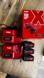 Flex Tools 18v 3x accu 5ah 2x oplader, Ophalen of Verzenden, Zo goed als nieuw