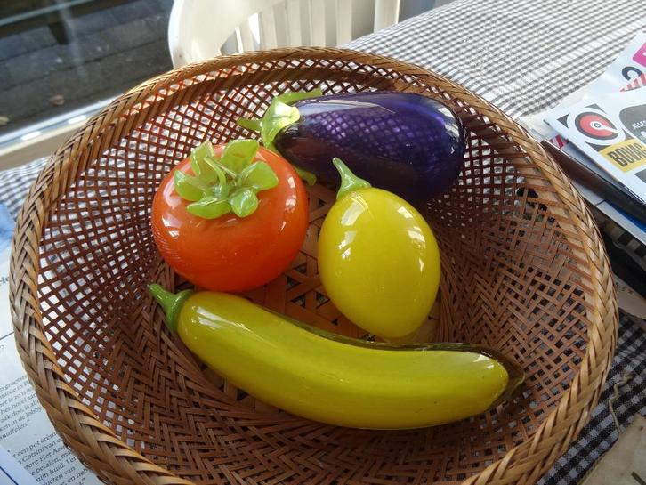 4x Vintage fruit dikwandig Murano, Antiek en Kunst, Antiek | Glas en Kristal, Ophalen