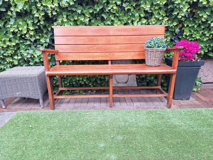 Hardhout kerkbank tuinbank eettafelbank bieden vanaf € 25 00, Tuin en Terras, Tuinbanken, Gebruikt, Hout, Ophalen
