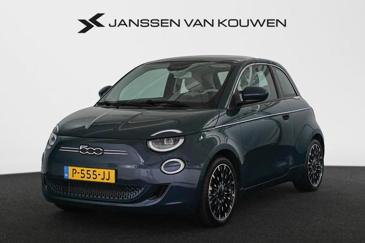 Fiat 500e La Prima 42 kWh Pano Leder Stoelverwarming Camera, Auto's, Fiat, Bedrijf, Te koop, 500E, ABS, Achteruitrijcamera, Adaptive Cruise Control
