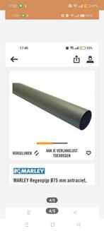 Marley regenpijp(Nieuw)75mm  239cm inclusief 2 klemmen, Doe-het-zelf en Verbouw, Buizen en Afvoer, Ophalen, Nieuw