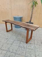 Handgemaakte, massief, notenhouten bijzettafel, Ophalen, Rustiek, Nieuw, Rechthoekig