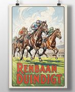 Prachtig Renbaan DUINDIGT Rensport Paarden Affiche Poster, Verzenden, Nieuw, Overige soorten