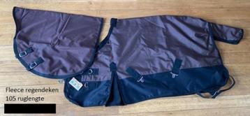 Bruin Fleecegevoerde regendeken met hals Maat 105 ruglengte beschikbaar voor biedingen