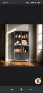 Metalen vitrinekast met glazen deuren, Ophalen, Zo goed als nieuw, 25 tot 50 cm