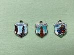 Vintage emaille wapenschildjes Valkenburg, zilver, Sieraden, Tassen en Uiterlijk, Antieke sieraden, Verzenden, Zilver