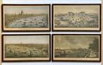 Set van 4 Stadsgezichten Londen, 18e eeuwse kopergravures, Antiek en Kunst, Ophalen of Verzenden