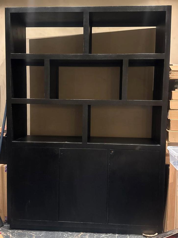 Mango Houten Boekenkast Light & Living, Huis en Inrichting, Kasten | Boekenkasten, Gebruikt, 100 tot 150 cm, 200 cm of meer, 25 tot 50 cm