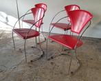 vintage 80's design stoelen, Huis en Inrichting, Stoelen, Twee, Gebruikt, Metaal, Ophalen
