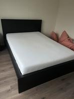 Ikea MALM bedframe zwart 140 x 200, Ophalen, Gebruikt, Zwart, Tweepersoons