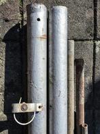 set super stevige lange zware zilverkleurige waslijn palen, Ophalen, Gebruikt, 250 cm of meer, Palen