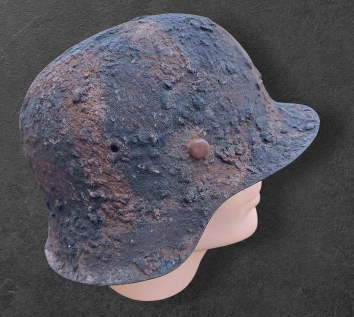 Duitse WO2 M42 Concrete/Rautarn Camouflage helmet, Verzamelen, Militaria | Tweede Wereldoorlog, Landmacht, Helm of Baret, Duitsland