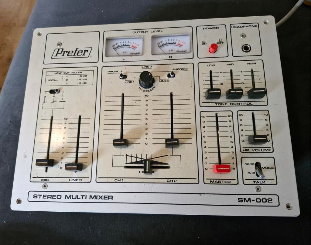 Prefer MS-002 Mengpaneel - Vintage Stereo Mixer, Muziek en Instrumenten, Mengpanelen, Ophalen of Verzenden, Gebruikt, Minder dan 5 kanalen
