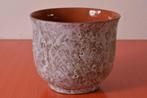 Grote retro vintage Jan van Bergen bloempot met lavaglazuur, Ophalen of Verzenden