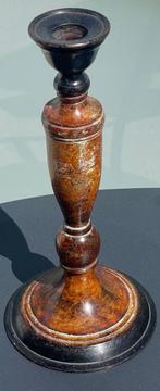 Decoratieve metalen kandelaar in ‘stone-look’, Ophalen, Gebruikt, Metaal, Kandelaar