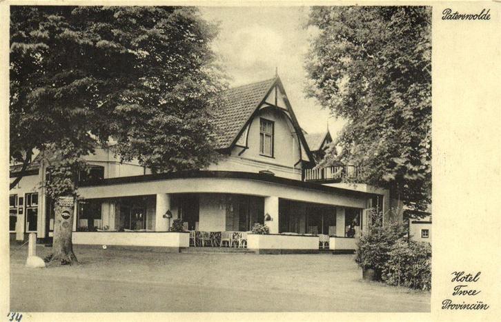 Paterswolde - Hotel Twee Provincien - 1934 gelopen, Verzamelen, Ansichtkaarten | Nederland, Ongelopen, Noord-Brabant, Voor 1920