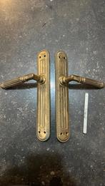 1x set Chique messing Deurklinken met Schild. Vintage antiek, Antiek en Kunst, Antiek | Koper en Brons, Ophalen of Verzenden
