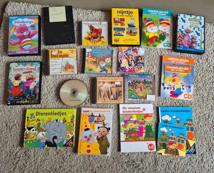 Groot pakket cd's en dvd's voor kinderen, Cd's en Dvd's, Cd's | Kinderen en Jeugd, Gebruikt, Verhaal of Sprookje, Boxset, Ophalen