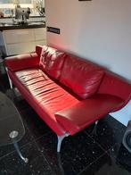 Rolf Benz Salontafel Glas + Rode Bank - Topstaat!, Huis en Inrichting, Tafels | Salontafels, 100 tot 150 cm, Minder dan 50 cm