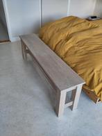 Houten bank van massief teakhout, Ophalen, Gebruikt, Minder dan 75 cm, 150 tot 200 cm