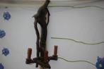 Boomstamlamp / houten wandlampje, Verzenden, Gebruikt, Hout, Minder dan 50 cm