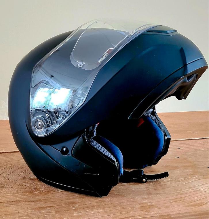 Zo goed als nieuwe scooterhelm met zonnevizier – 1x gebruikt, Fietsen en Brommers, Brommerhelmen, Zo goed als nieuw, Extra large of groter