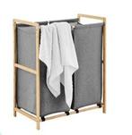 Wasmand met 2 vakken - Bamboe frame, Ophalen, Zo goed als nieuw