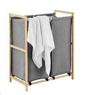 Wasmand met 2 vakken - Bamboe frame beschikbaar voor biedingen