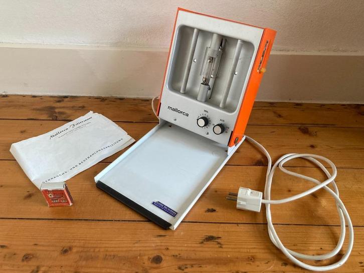 Jaren 70 oranje gezichtsbruiner ultraviolet straling straler, Witgoed en Apparatuur, Zonnebanken en Gezichtsbruiners, Zo goed als nieuw