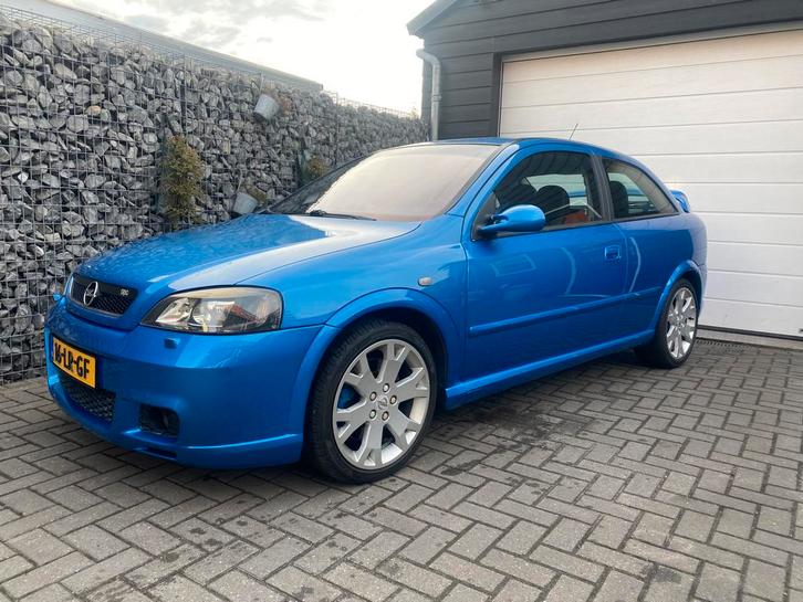 Opel Astra 2.0 Turbo 3D 2003 Blauw Opc Uniek Recaro Xenon, Auto's, Opel, Particulier, Astra, ABS, Airbags, Airconditioning, Alarm