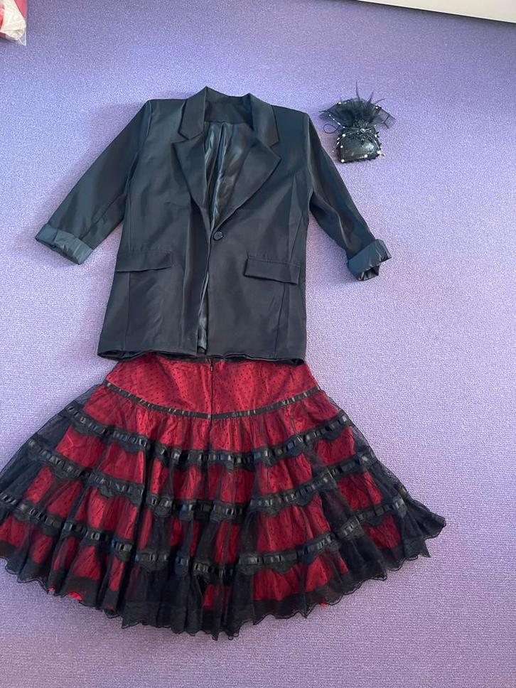 Carnavalskleding: Rok, Blazer & Hoedje - Maat M, Kleding | Dames, Carnavalskleding en Feestkleding, Zo goed als nieuw, Kleding