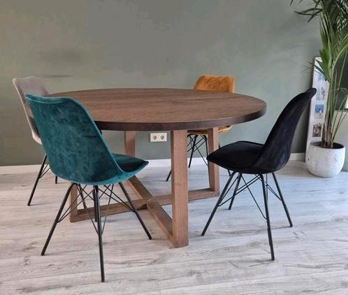 Mørbylänga, ronde tafel + 4 stoelen, Huis en Inrichting, Tafels | Eettafels, Zo goed als nieuw, 100 tot 150 cm, 100 tot 150 cm