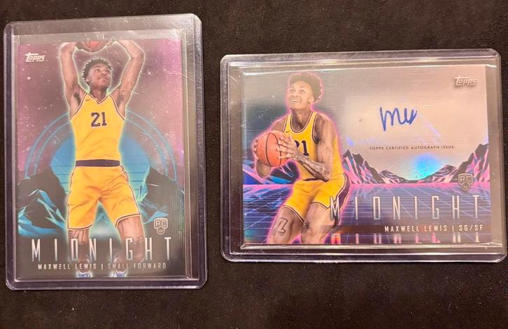 Maxwell Lewis – Los Angeles Lakers – 2X NBA Trading Cards, Hobby en Vrije tijd, Verzamelkaartspellen | Overige, Zo goed als nieuw