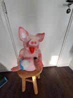 Groot Vrolijk Spaarvarken Tuinbeeld, Tuin en Terras, Tuinbeelden, Ophalen of Verzenden, Gebruikt, Kunststof, Dierenbeeld