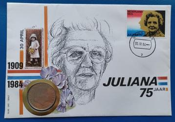 Numisbrief Prinses Juliana 75 jaar - 1984 beschikbaar voor biedingen