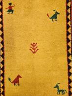 Handgeknoopt oosters wol Gabbeh tapijt modern geel 63x93cm, 50 tot 100 cm, Groen, Zo goed als nieuw, Gabbeh modern oosters vintage HYPE