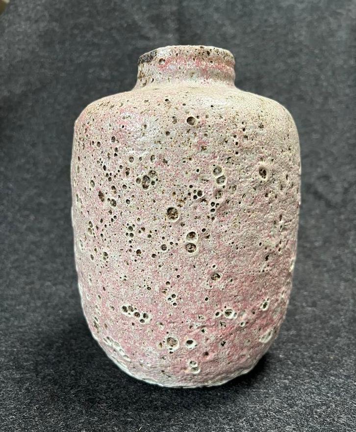 Handgemaakte aardewerk vaas, Roze-Grijs, Jaren 50, Antiek en Kunst, Antiek | Keramiek en Aardewerk, Verzenden