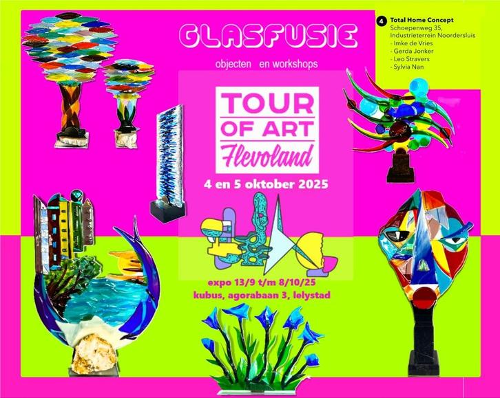 glasfusie, glaskunst, Tour of Art 4/5 okt 2025, Antiek en Kunst, Kunst | Overige Kunst, Ophalen