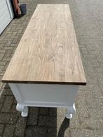 Tv-meubel  Queen Ann 160cm Massief Teak blad & white-wash, Tv-meubel  Queen Ann 160cm Massief Teak blad & white-wash, 150 tot 200 cm