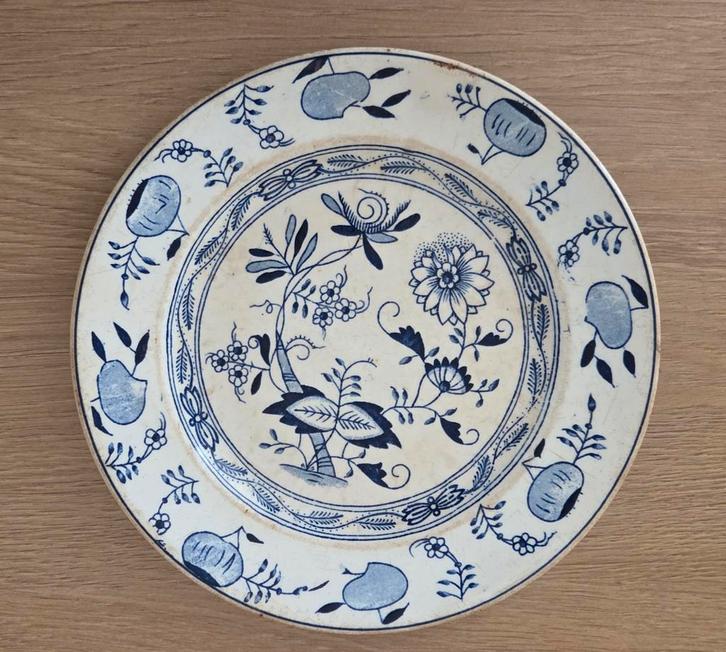 Blauw Uien Bord - Zwiebelmuster Porselein, Antiek en Kunst, Antiek | Servies los, Ophalen of Verzenden