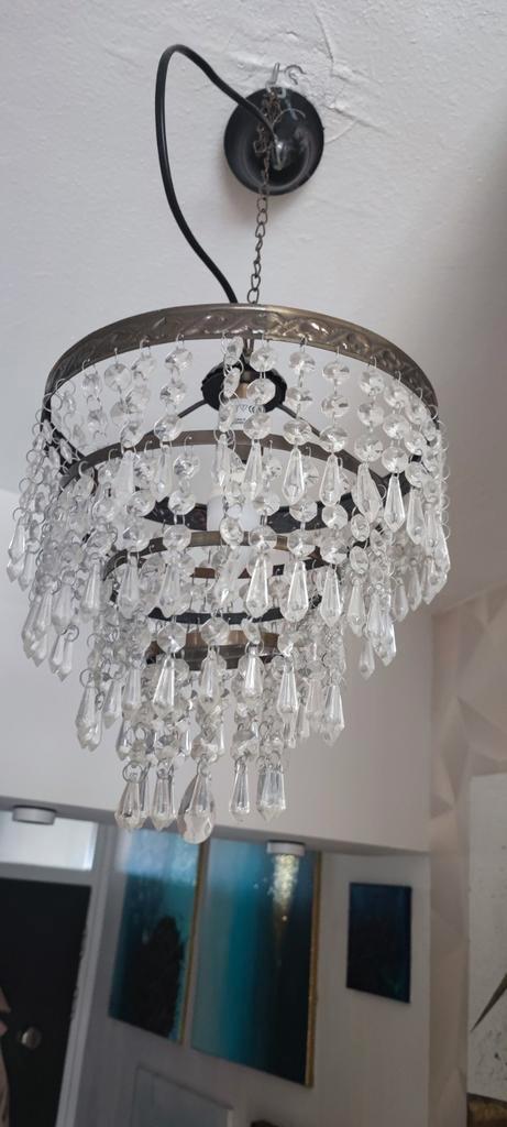 Kristal Kroonluchter - Elegant Design, Huis en Inrichting, Lampen | Kroonluchters, Gebruikt, Glas, Metaal, Ophalen